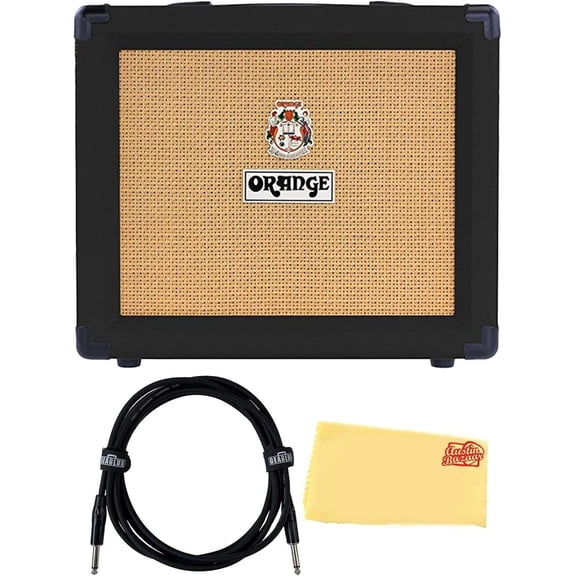 Orange Crush 20-Watt Guitar Combo Amplifier - Black Bundle with Instrument Cable