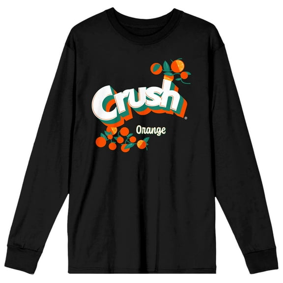 Orange Crush Logo With Orange Black Long Sleeve Crew Neck Tee-Small