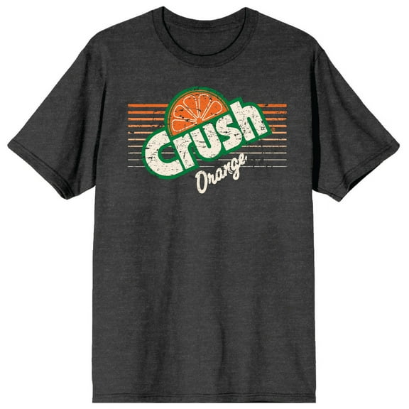 Orange Crush Slant Logo With Pinstripe Crew Neck Short Sleeve Dark Gray Heather Women's T-shirt-XXL