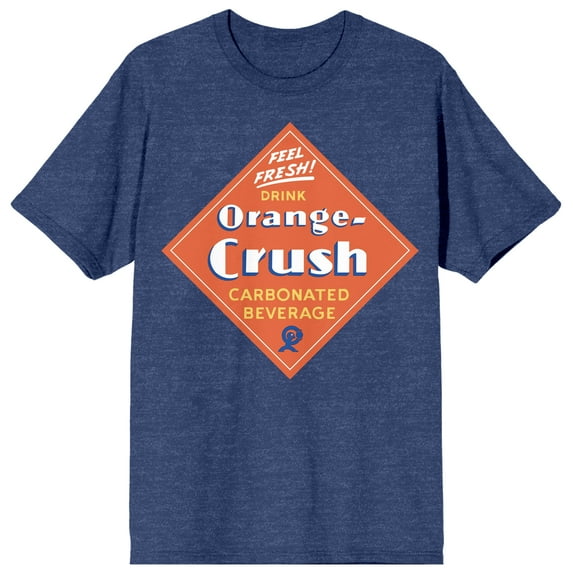 Orange Crush Square Verbiage Art Crew Neck Short Sleeve Navy Heather Women's T-shirt-3XL