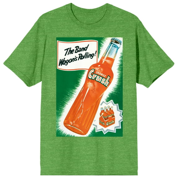 Orange Crush The Band Wagon's Rolling Crew Neck Short Sleeve Green Heather Women's T-shirt-3XL