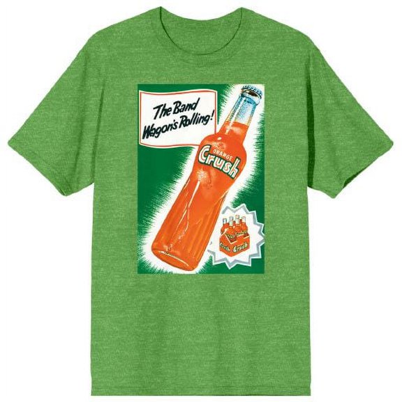Orange Crush The Band Wagon's Rolling! Men's Kelly Green Graphic Tee-XXL