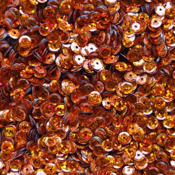 Orange Cup Sequins 5mm Hologram Glitter Multi Reflective Metallic Made in USA