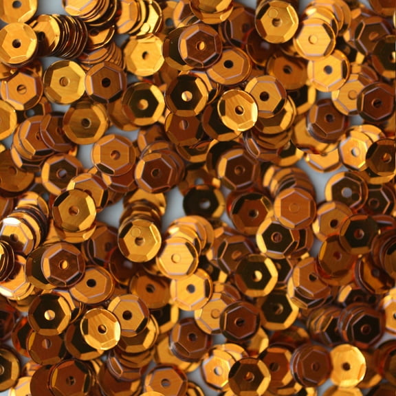 Orange Cup Sequins 6mm Shiny Metallic Made in USA