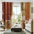 thumbnail image 1 of Tyrot Geometric Curtain Modern Chic Decorative Farmhouse Orange Grommet Curtains, 52x84 Inches, 2 Panels, 1 of 7