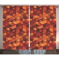 thumbnail image 1 of Ambesonne Orange Curtains 2 Panel Set, Retro Pattern Triangle, 108" x 96", Orange and Brown, 1 of 3