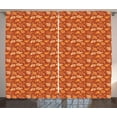 thumbnail image 1 of Ambesonne Orange Curtains 2 Panel Set, Retro Paisley Flowers, 108" x 108", Redwood Orange Cream, 1 of 3