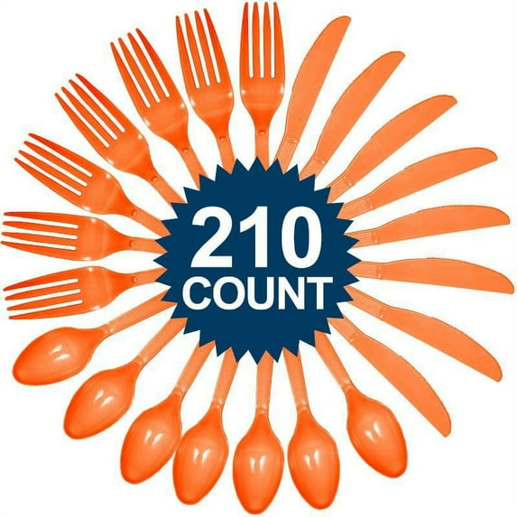Orange Cutlery Set (210 Count)