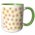 thumbnail image 1 of 3drose, Orange Cutout Flowers - Floral Print - Art, 11oz Two-tone Green Mug, 1 of 6