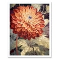 thumbnail image 1 of Orange Dahlia Flower Watercolour Illustration Art Print Framed Poster Wall Decor 12x16 inch, 1 of 5