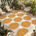 thumbnail image 1 of Orange Dahlia Outdoor Rug 3x5 Ft - Reversible Patio Rug Outdoor Camping Rugs, Farmhouse Abstract Gray Floral Flowers Washable Indoor Outdoor Area Rugs, Non-Slip Outdoor Carpet Runner for Deck/Porch, 1 of 8
