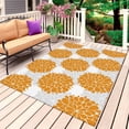 thumbnail image 1 of Orange Dahlia Outdoor Rug for Patio/Deck/Porch, Non-Slip Large Area Rug 3 x 5 Ft, Farmhouse Abstract Gray Floral Flowers Indoor Outdoor Rugs Washable Area Rugs, Reversible Camping Rug Carpet Runner, 1 of 8
