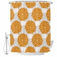 thumbnail image 1 of Orange Dahlia Shower Curtain, Waterproof Shower Curtains for Bathroom, Farmhouse Abstract Gray Floral Flowers Washable Fabric Bathtub Curtain Set Bath Decor with 12 Hooks Long 72"x84", 1 of 8