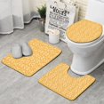 thumbnail image 1 of Orange Daisy Flower Floral Pattern Bathroom Rugs Sets 3 Piece,Toilet Cover Set,Absorbent Non Slip Bathroom Mats Sets with U-Shaped Contour Rug Toilet Rug Set, 1 of 5