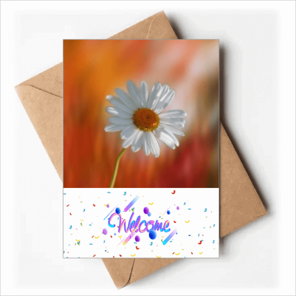 Orange Dark White Beautiful Flowers Welcome Back Greeting Cards Envelopes Blank