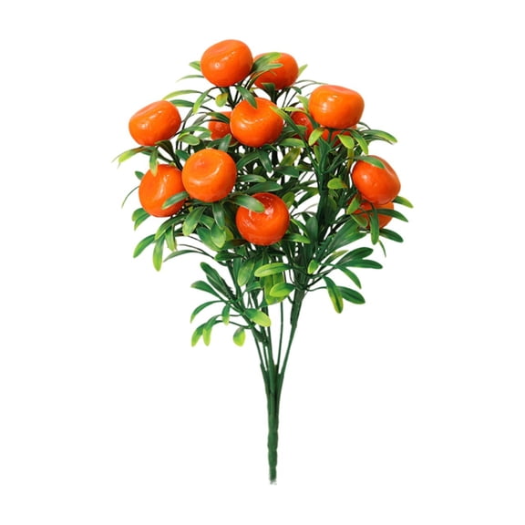 Orange Decor Fruit Artificial Orange Tree Branch for Kitchen Farmhouse Table Centerpiece Home Decoration Lifelike Faux Fruit Stem, Artificial Fruit Tree *1 Bunch