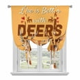 thumbnail image 1 of Orange Deer Balloon Curtains for Bedroom/Front Door/Bathroom, Wildlife Animals Rustic Farmhouse Elk Tie Up Curtains 63 Inch Length Light Filtering Kitchen Curtains Shades for Windows 46"x63", 1 of 8