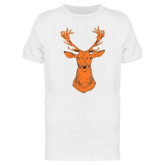 Orange Deer With Antlers T-Shirt Men -Image by Shutterstock, Male Small