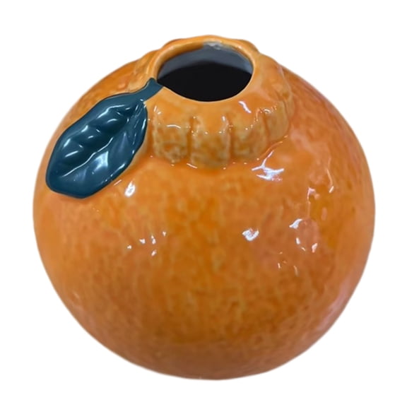 Orange Design Ceramic Vase,Orange Fruit Decor,Orange Vase,Suitable for Hydroponics Decorative Ceramic Vase for Living Room,Bookshelf,Office Home Decor,4x3inch