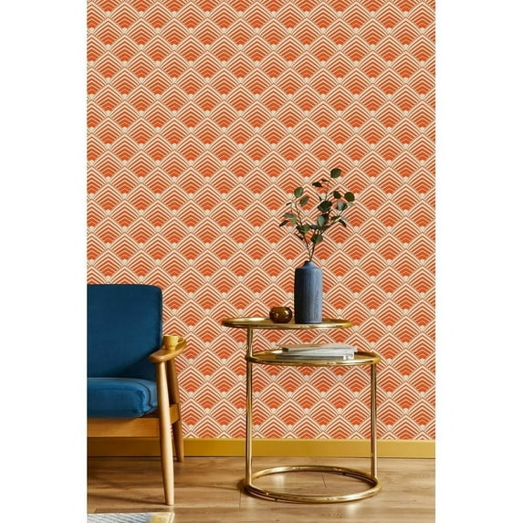 Orange Design Wallpaper Peel-and-Stick - 25"W x 225"H