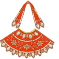 thumbnail image 1 of Orange Designer Laxmi Durga Devi MATA Dress poshak vastra Cloth lehanga Chunari Puja Item for Idol Statues (Size :- 5"), 1 of 3