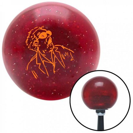 Orange Determined Red Metal Flake Shift Knob with M16 x 1.5 Insert Shifter Auto