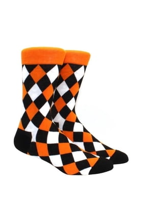 Orange Diamond Argyle Pattern Socks from the Sock Panda