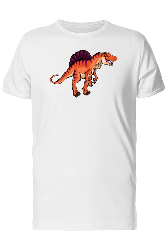 Orange Dinosaur Cartoon Tee Men's -Image by Shutterstock