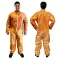 thumbnail image 1 of Orange Disposable Coveralls for Men/Women, Medium. Pack of 25 Hazmat Suits Disposable. Breathable PP+PE 40 GSM Painters Coveralls. Paint Suit with Open Wrists, Ankles, Front Zipper, 1 of 7