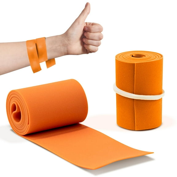 Orange Disposable Tourniquet, 1 x 18 Inch. Pack of 250 Emergency Medical Supplies. Soft Tourniquet for Blood Draw. Emergency Tourniquet Textured, Rolled and Banded