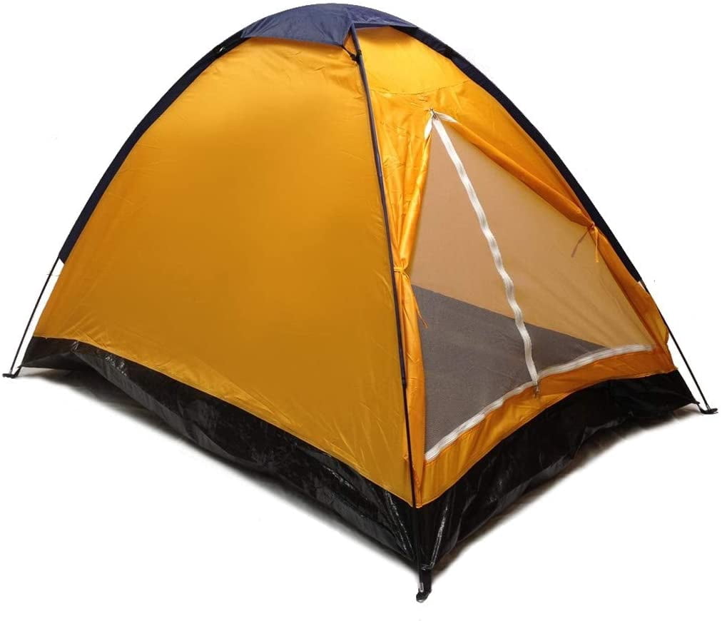 Orange Dome Camping Tent 7x5' - 2 Person, Two Man Blue Orange Sealed Bottom NEW
