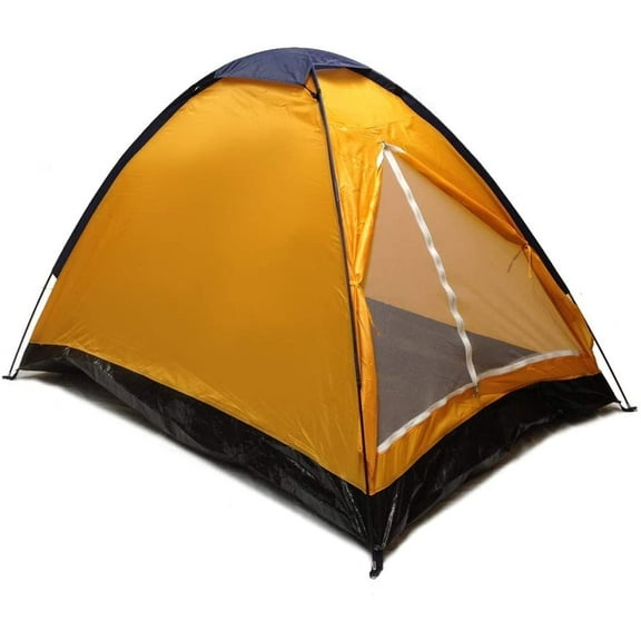 Orange Dome Camping Tent 7x5' - 2 Person, Two Man Blue Orange Sealed Bottom NEW