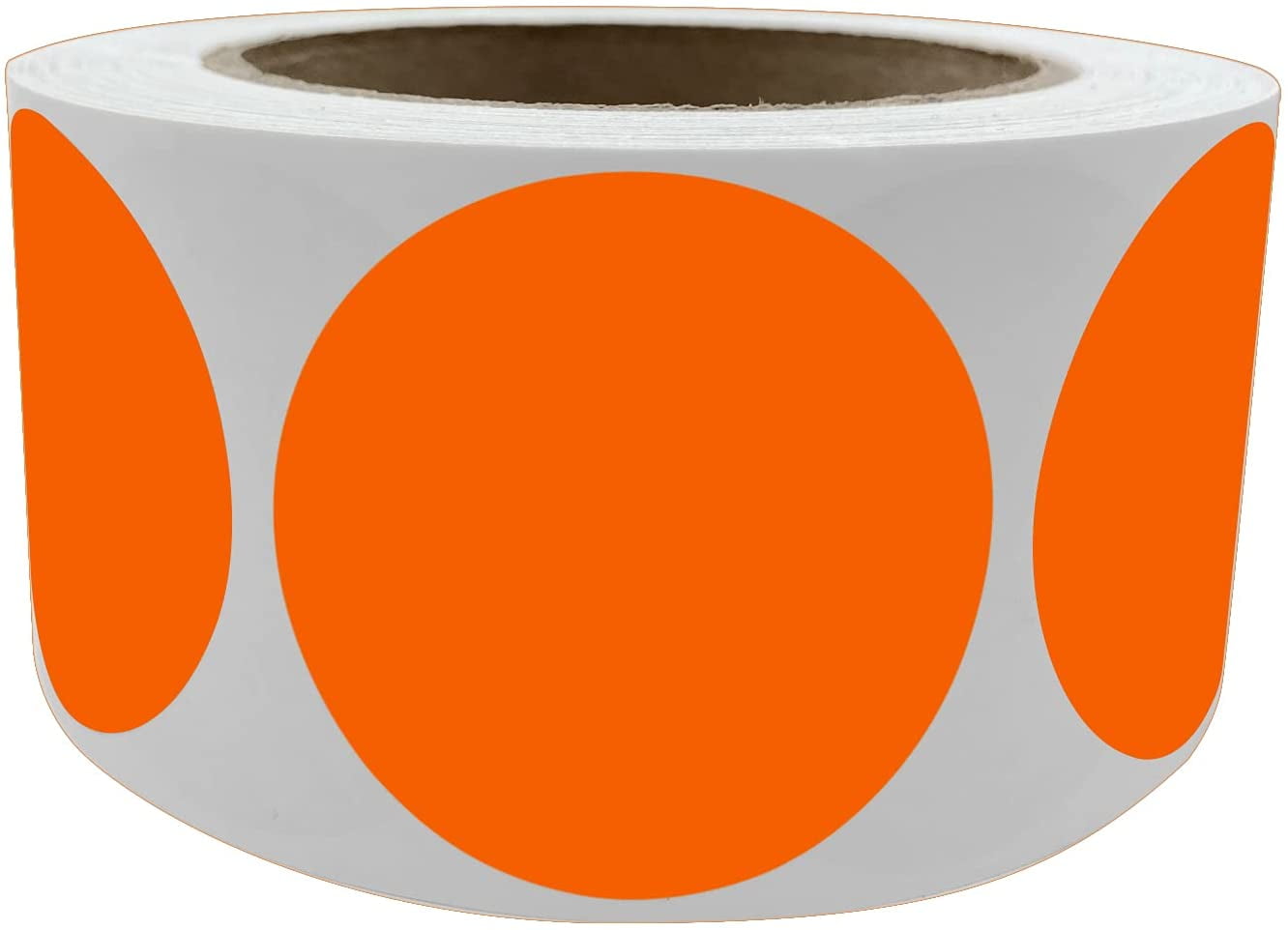 Orange Dot Stickers on a Roll Color Coding Labels 2 inch (50mm) 600