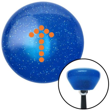 Orange Dotted Directional Arrow Up Blue Retro Metal Flake Shift Knob with M16 x 1.5 Insert