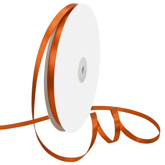 Orange Double Face Ribbon 1/4 Inch X 50 Yards