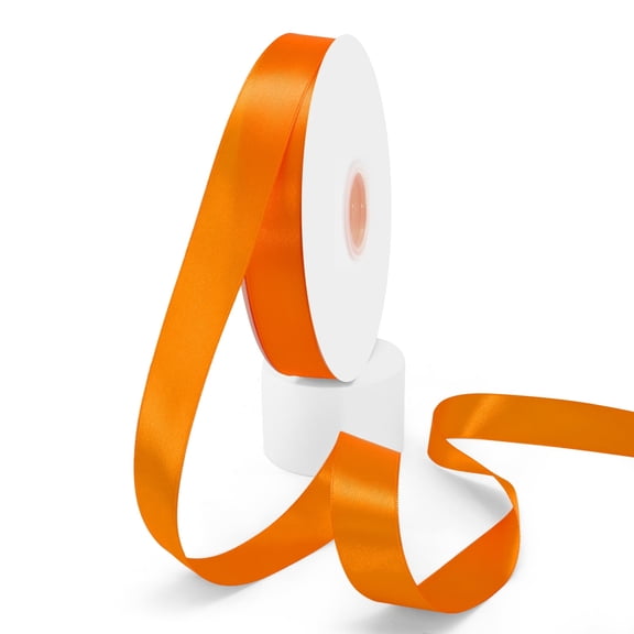 Orange Double Faced Satin Ribbon, 1 inch x 100 Yards