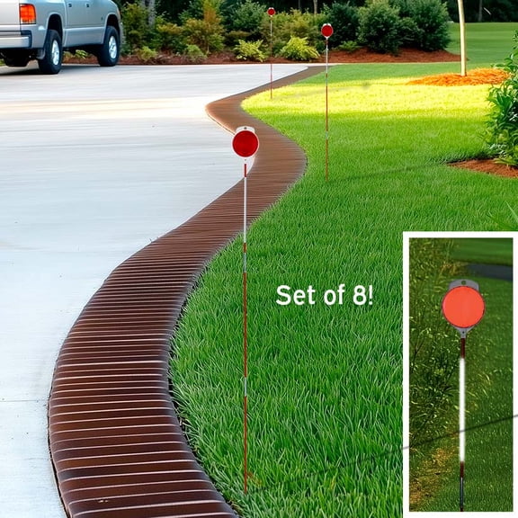 Orange Driveway Reflectors, Fiberglass 47" Tall Set Of 8