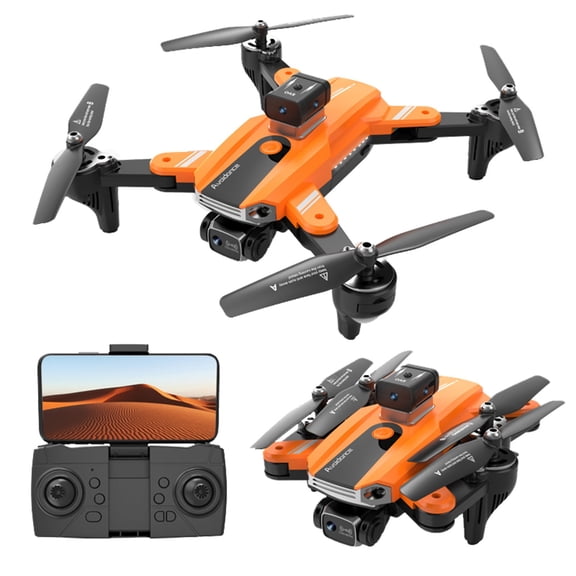 Orange Drone With 1080P Hd Fpv Camera Optical Flow Positioning Altitude Hold Headless Mode 4-Way Obstacle Avoidance Wifi Transmission And Built-In Battery For Kids Adults Aerial Photograph