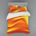 thumbnail image 1 of Orange Duvet Cover Set, Digital Waves with Different Tones with Motion Effect Smooth Hot Lines Art Print, Bedding Set with Shams and Fitted Sheet, 3 Sizes, by Ambesonne, 1 of 3