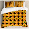 thumbnail image 1 of Orange Duvet Cover Set, Tangerine Tones Citrus Rhythmic Pattern, Decorative 3 Piece Bedding Set with 2 Pillow Shams, King Size, Charcoal Grey Orange, by Ambesonne, 1 of 3