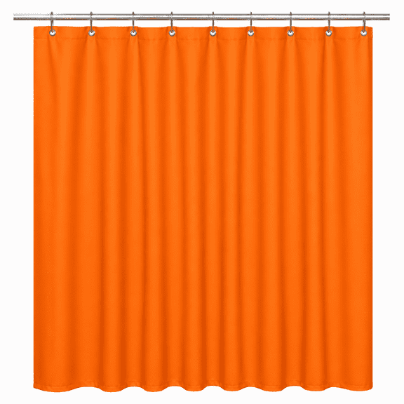 Orange EVA Shower Curtain Liner - Water-Resistant, Rustproof Metal Grommets, 3 Magnets Bottom, Easy Clean, 72" x 72"
