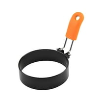 Orange Egg Fryer Pan Non-Stick Round Kitchen Tool With Hamburger Patty Maker And Stainless Steel Construction For Household Cooking And Breakfast Preparation 3.94X3.94X3.15In 0.3Lb