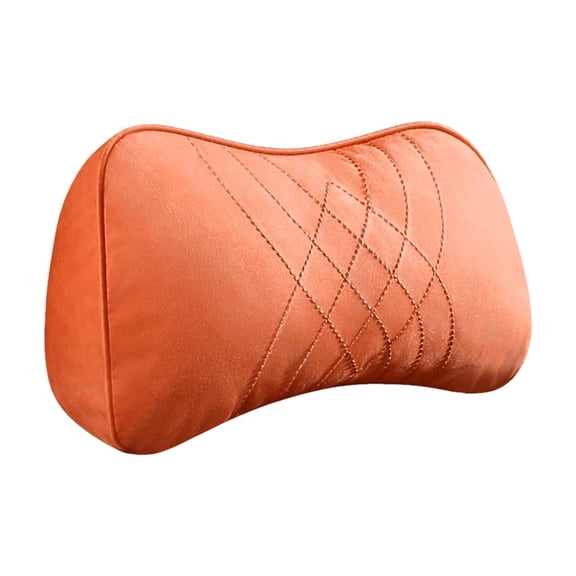 Orange Embroidered Leather Velvet Car Headrest Interior Accessory Diamond Pattern Orange Color 11.42X5.12X3.94 Inches 0.33 Pounds Vibrant Accent