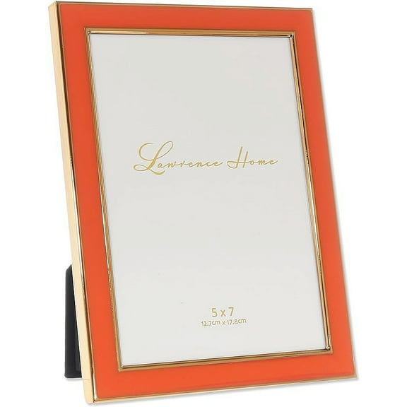 Orange Enamel w Goldplated Base 5x7 frame - 5x7
