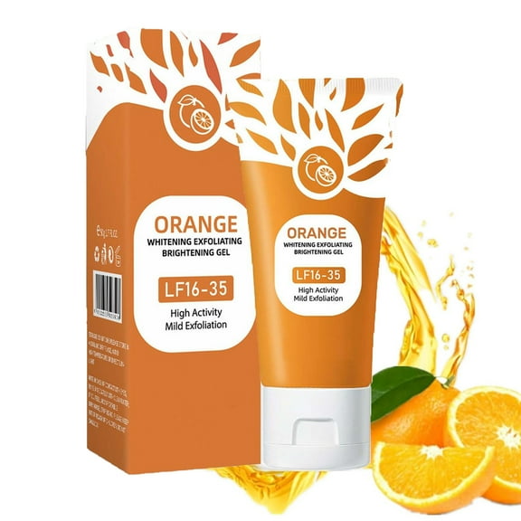 Orange Enzymes Exfoliating Brightening Gel for Face & Body, Deep Cleansing Moisturizing Scrub, Gentle Exfoliation, Smooth Skin for All Skin Types