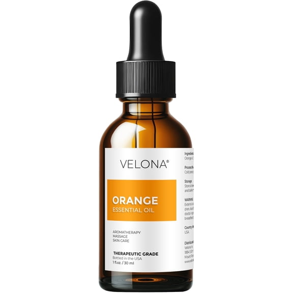 Orange Essential Oil by Velona - 1 oz | Therapeutic Grade for Aromatherapy Diffuser Undiluted