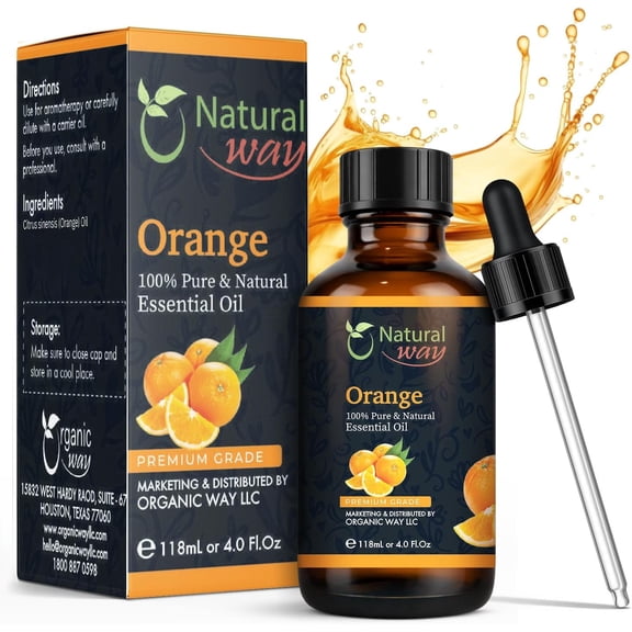 Natural Way Orange Essential Oil - 4 Fluid Ounce Pack (120 ml)