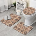 thumbnail image 1 of Orange Ethnic Geometric Pattern Bathroom Rugs Sets 3 Piece,Toilet Cover Set,Absorbent Non Slip Bathroom Mats Sets with U-Shaped Contour Rug Toilet Rug Set, 1 of 5