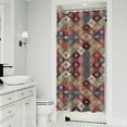 thumbnail image 1 of Orange Ethnic Rhombus Pattern Shower Curtain 36"x72" ,Bathroom Decorative Shower Curtains Set with 12 Hooks,Modern Waterproof Washable Shower Curtain, 1 of 6