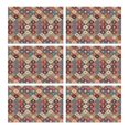 thumbnail image 1 of Orange Ethnic Rhombus Pattern Summer Placemats Table Placemats Set Of 6-Linen Kitchen Washable Placemats Table Mats 11.8"x17.7" Non-Slip Heat Resistant, 1 of 5